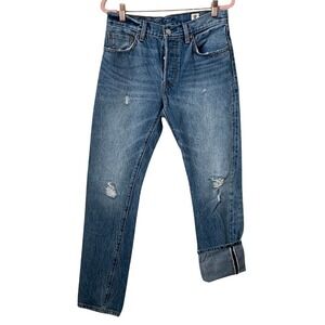 Levi's 501 Selvedge White Oak Cone Denim Jeans Mens 27x32 Distressed Cotton